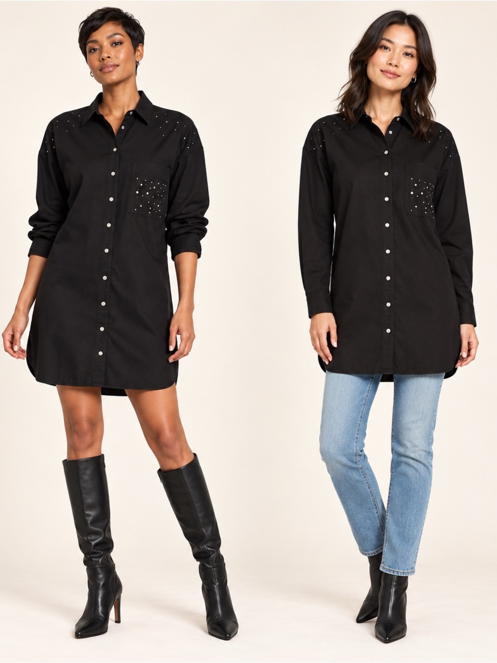 Romeo & Juliet Couture Button Front Dress/Shirt. Size L